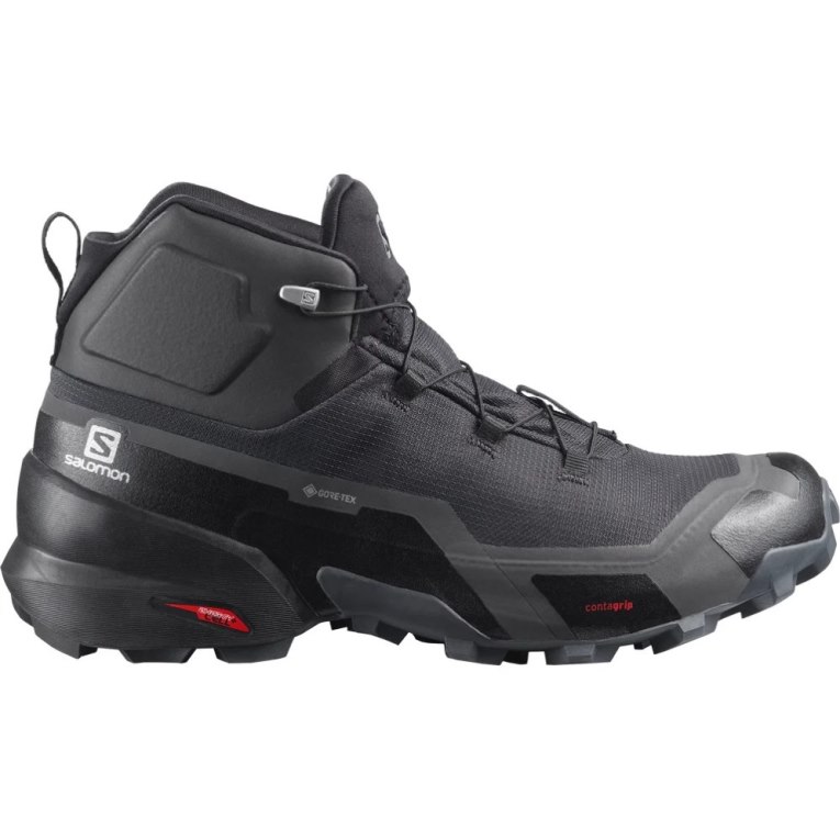 Black Salomon Cross Hike Mid GTX Men\'s Hiking Boots | PH 96758Z